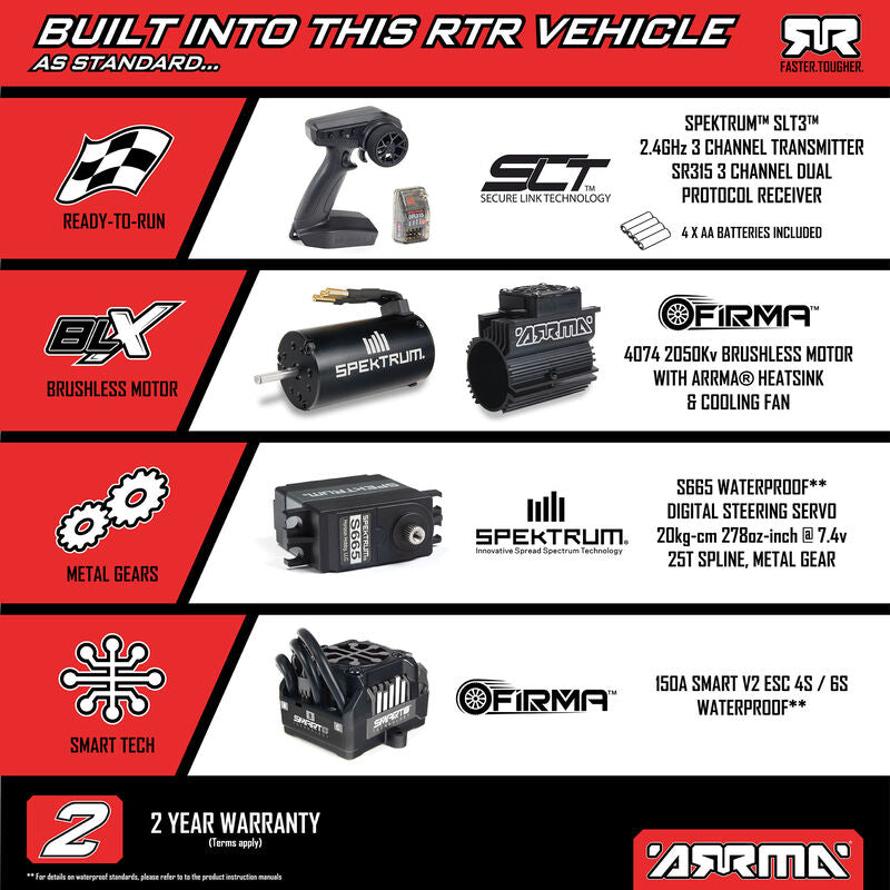 ARRMA Talion 4X4 6S EXB BLX Brushless V6 RTR Black RC Speed Truck 1/7 Scale (2)