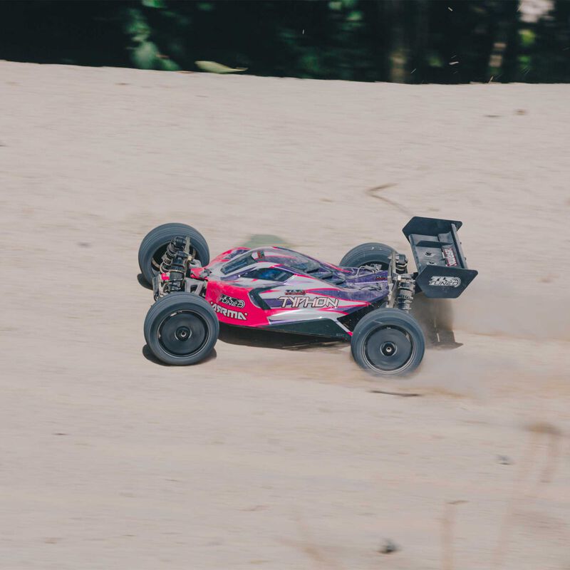 ARRMA ARA8306 1/8 TLR Tuned TYPHON 4WD Roller Buggy Pink/Purple - Hobby City NZ (8941171540205)