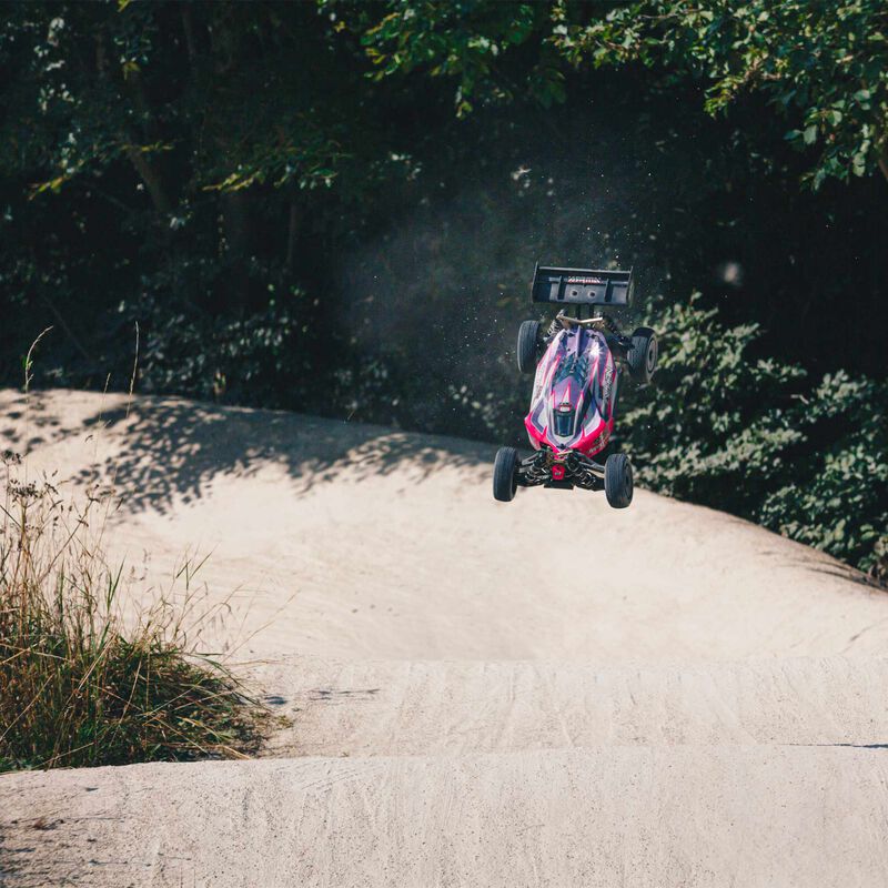 ARRMA ARA8306 1/8 TLR Tuned TYPHON 4WD Roller Buggy Pink/Purple - Hobby City NZ (8941171540205)
