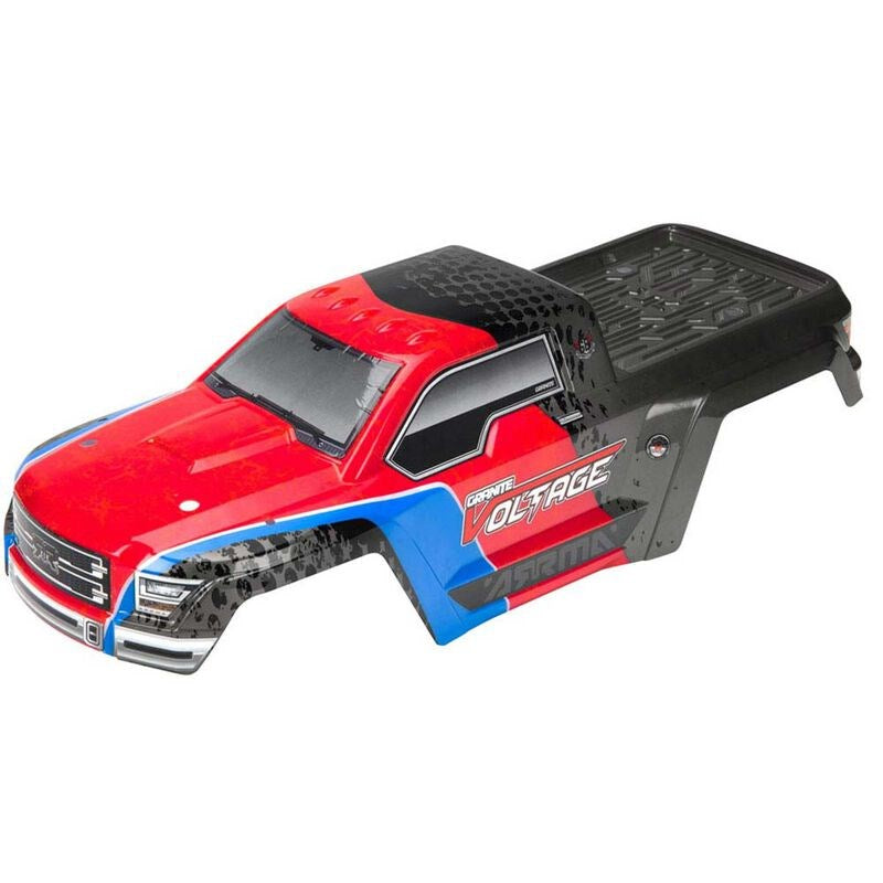 ARRMA Granite Voltage Painted Decaled Red/Black RC Car Body 1/10 Scale