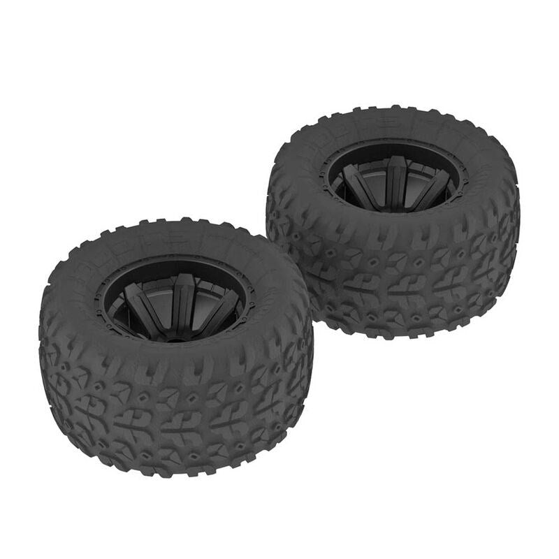 ARRMA C9611 AR550014 Copperhead MT Tire/Wheel Glued Black (2) (8742333186285)