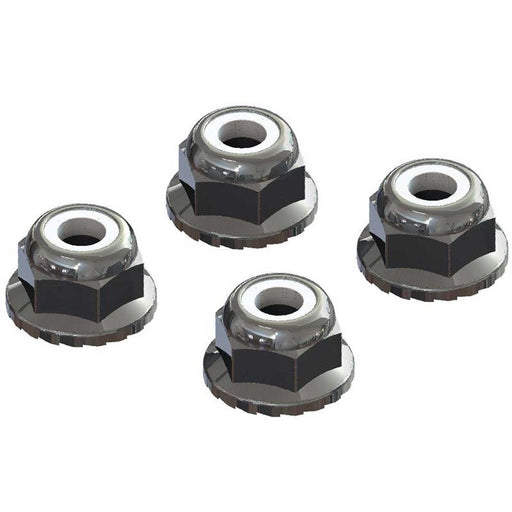 ARRMA C9699 AR708008 Flanged Nyloc Locknut 4mm Silver (4) - Hobby City NZ