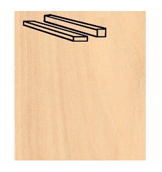 Artesania Latina Artesania Birch Strips Pack 1 x 2 x 914 mm (25 Pcs.)