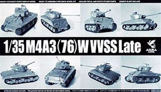 Asuka Model 35-043 Asuka 1/35 M4A3(76)W VVSS Late Plastic Model Kit (8964711645421)
