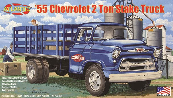 Atlantis Models CH1401 1/48 1955 Chevrolet 2 ton Stake Truck (7724228935917)