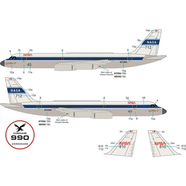 Atlantis Models AMCH254 1/135 Convair 990 Airline NASA (8191638241517)
