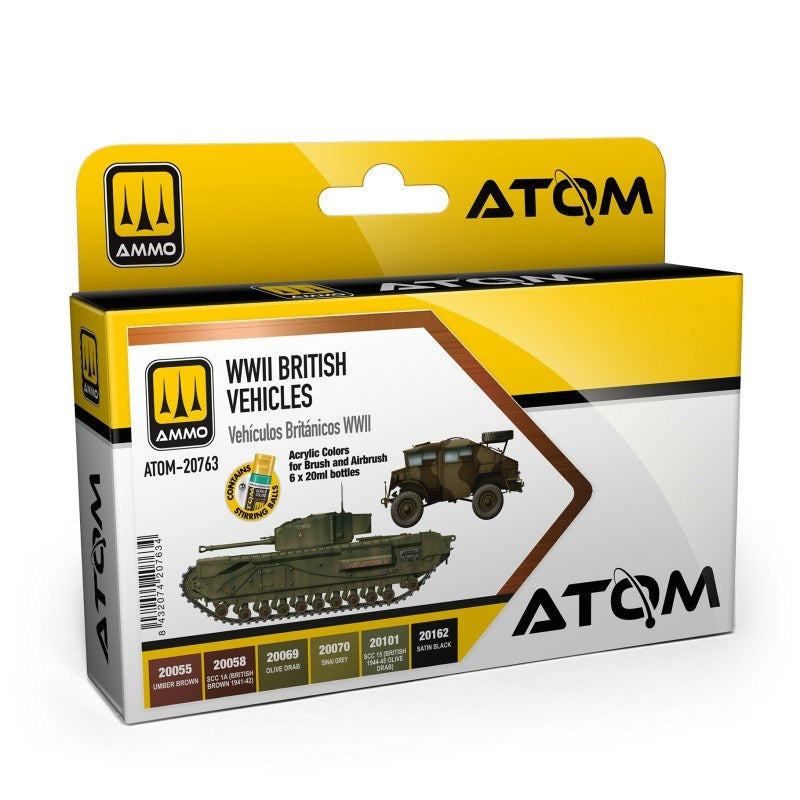 AMMO By Mig Jimenez ATOM-20763 ATOM WWII British Vehicles Set (9188804952301)