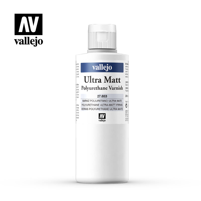 Vallejo AV27653 Permanent Ultra Matt Polyurethane Varnish Polyurethane Varnish 200ml - Hobby City NZ (8938261283053)
