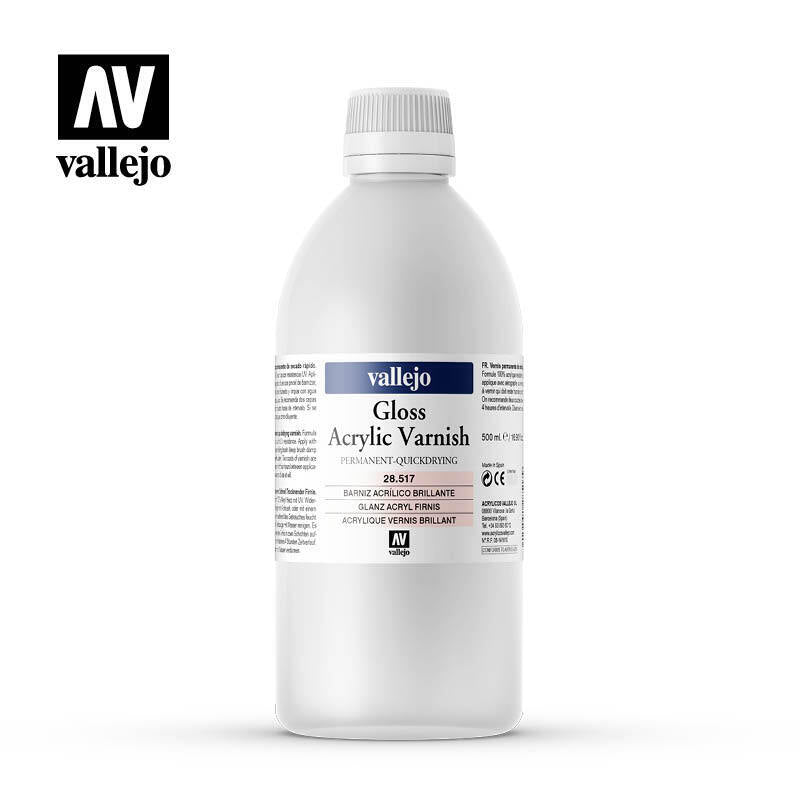 Vallejo AV28517 Permanent Gloss Varnish 500ml - Hobby City NZ (8938262069485)