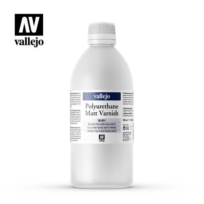 Vallejo AV28651 Permanent Matt Polyurethane Varnish Polyurethane Varnish 500ml - Hobby City NZ (8938262429933)