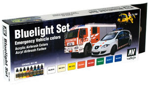Vallejo AV71154 Model Air Bluelight Set  Civil 8 Colour Set - Hobby City NZ (8938316038381)