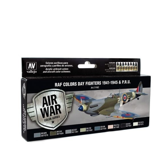 Vallejo AV71162 Model Air Wwii Raf Day Fighters 1941-1945 & P.R.U. 8 Colour Set (8938316759277)