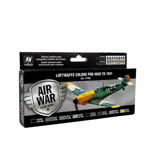 Vallejo AV71165 Model Air Luftwaffe Pre-War To 1941  8 Colour Set (8938316923117)
