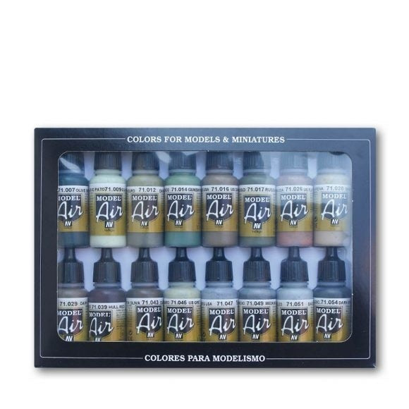 Vallejo AV71180 Model Air Allied Wwii  16 Colour Set (8938317578477)