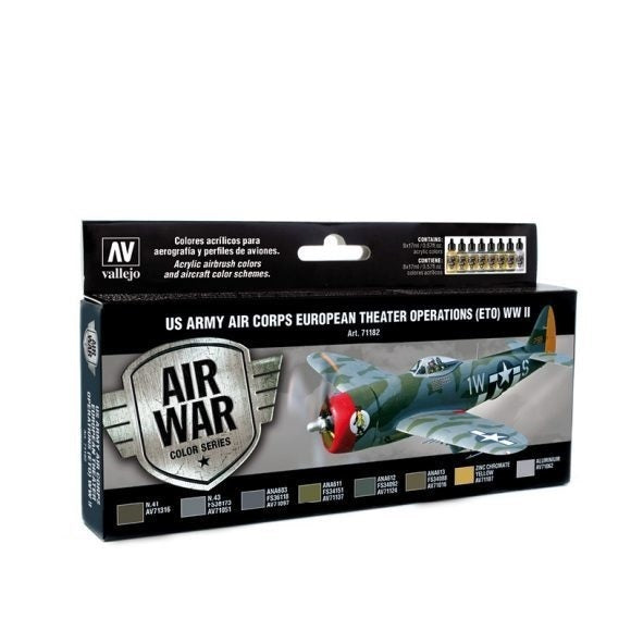 Vallejo AV71182 Model Air Us Army Air Corps European Theater Op. (Eto) Wwii  8 Colour Set (8938317840621)