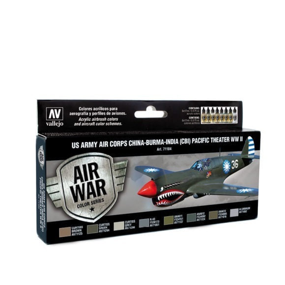 Vallejo AV71184 Model Air Us Army Air Corps China-Burma-India Pacific Theather (Cbi) Wwii  8 Colour Set (8938318004461)