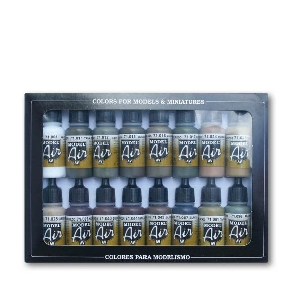 Vallejo AV71190 Model Air German/Allied Wwii  16 Colour Set (8938318495981)
