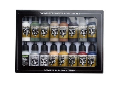 Vallejo AV71191 Model Air Railway Colors Europe  16 Colour Set (8938318528749)