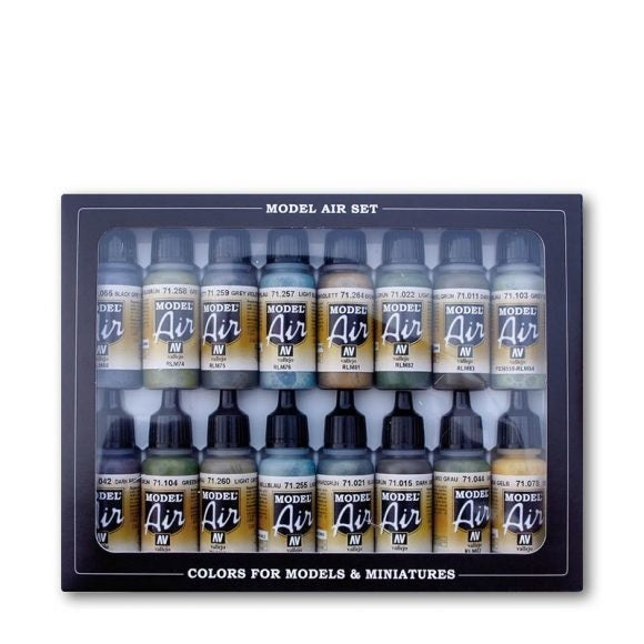 Vallejo AV71193 Model Air Rlm Colors  16 Colour Set (8938318659821)