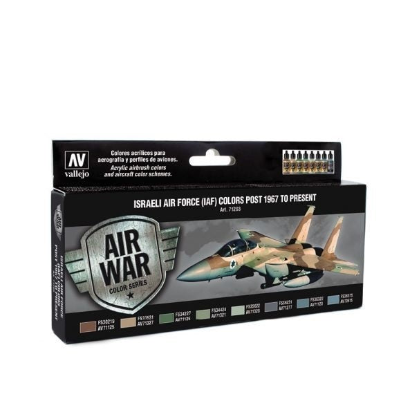 Vallejo AV71203 Model Air Israeli Air Force (Iaf) Colors Post 1967 To Present  8 Colour Set - Hobby City NZ (8938319118573)