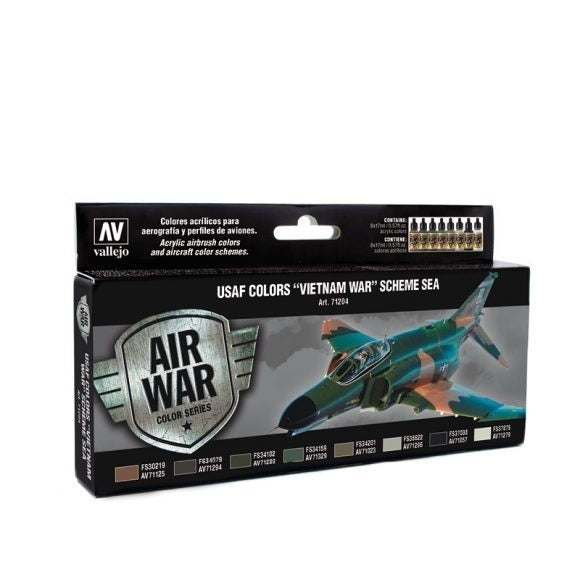 Vallejo AV71204 Model Air Usaf Colors Vietnam War Scheme Sea  8 Colour Set (8938319184109)