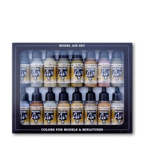 Vallejo AV71208 Model Air German Wwii Europe & Africa  16 Colour Set (8938319380717)