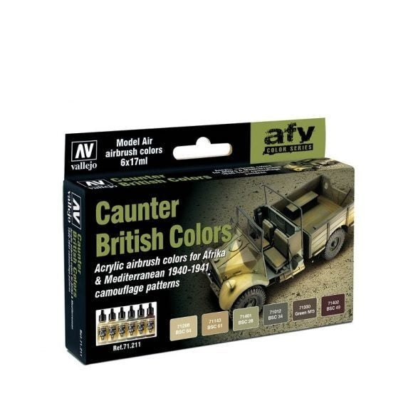 Vallejo AV71211 Model Air British Caunter Colors 1940-1941 6 Colour Set (8938319642861)