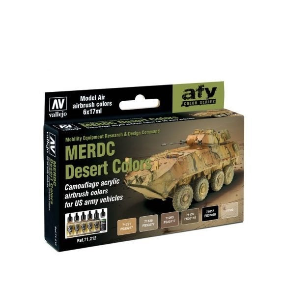 Vallejo AV71212 Model Air Merdc Desert Colors  6 Colour Set (8938319708397)