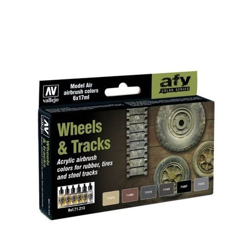Vallejo AV71213 Model Air Wheels & Tracks  6 Colour Set - Hobby City NZ (8938319773933)