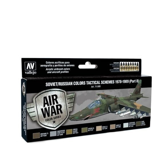 Vallejo AV71608 Model Air Soviet / Russian Colors Tactical Schemes 1978-1989 (Part Ii)  8 Colour Set (8938329243885)