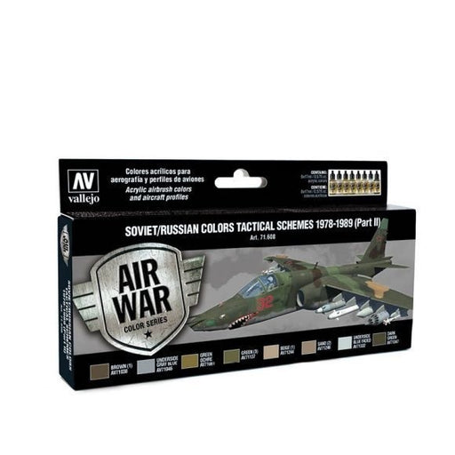 Vallejo AV71608 Model Air Soviet / Russian Colors Tactical Schemes 1978-1989 (Part Ii)  8 Colour Set - Hobby City NZ (8938329243885)
