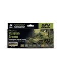 Vallejo AV71613 Model Air Russian Greens 1928S To Present 8 Colour Set (8938329702637)