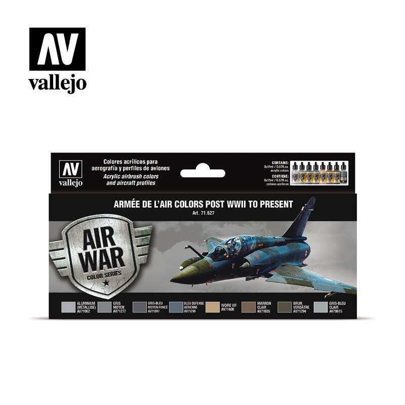 Vallejo AV71627 Model Air ArmÃƒÆ’Ã‚Â©e De LAir Colors Post Wwii To Present 8 Colour Set (8938330718445)