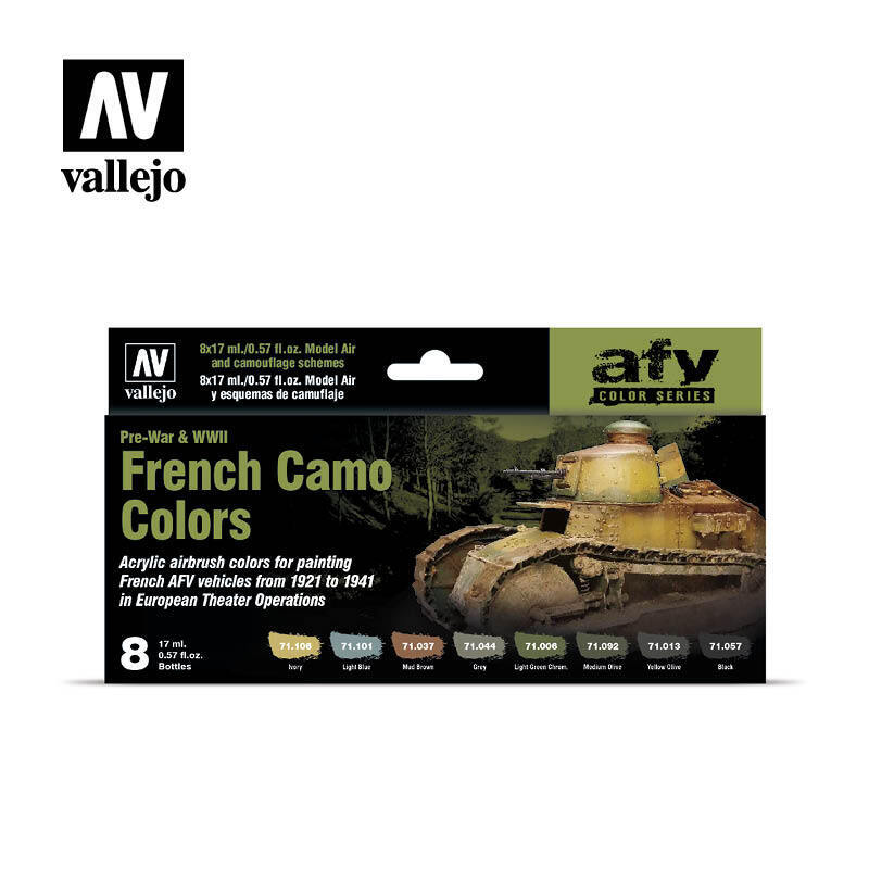 Vallejo AV71644 Model Air French Camo Colors Pre-War & Wwii  8 Colour Set (8938330751213)