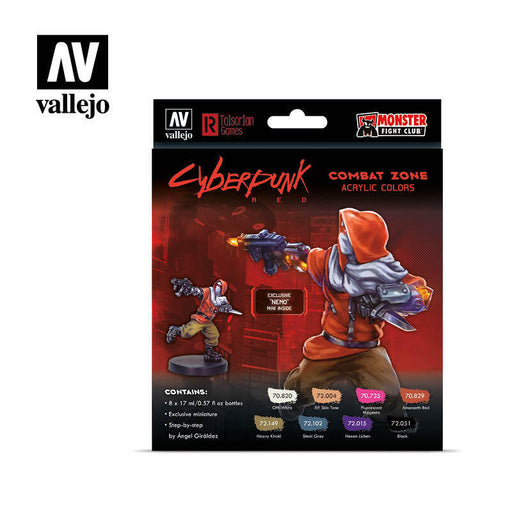 Vallejo 72307 Game Colour Cyberpunk Combat Zone 8 Colour Acrylic Paint Set w/ Nemo miniature - Hobby City NZ (8964714561773)