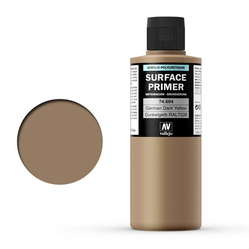 Vallejo AV74604 Surface Primer German Dark Yellow Ral7028 200ml (8938362208493)