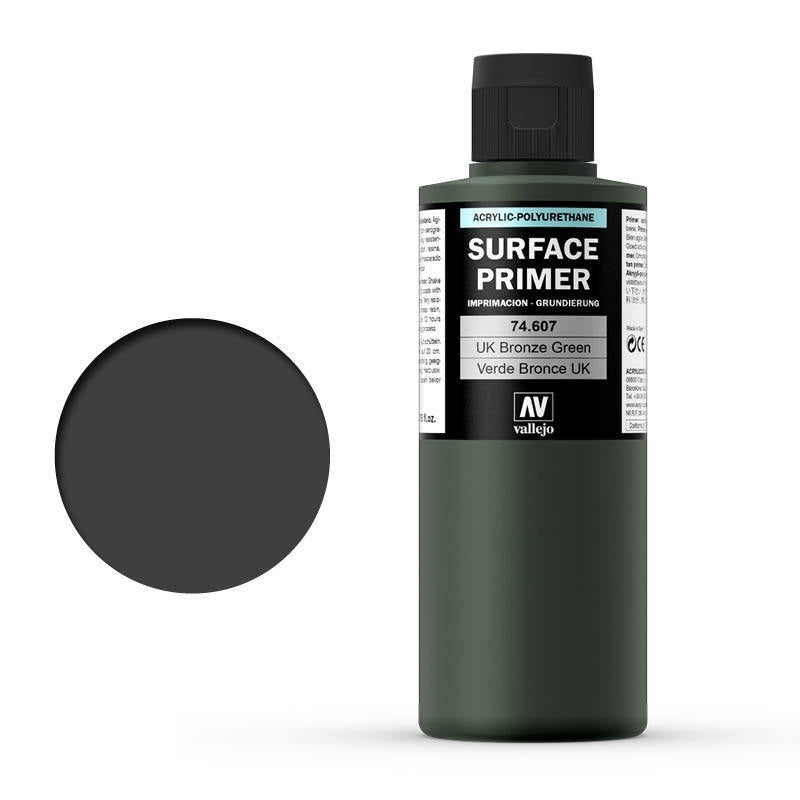 Vallejo AV74607 Surface Primer U.K. Bronze Green 200ml - Hobby City NZ (8938362503405)