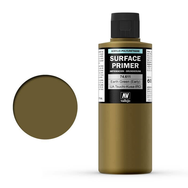 Vallejo AV74611 Surface Primer Ija-Tsuchi-Kusa-Iro Earth Green (Early) 200ml (8938362798317)