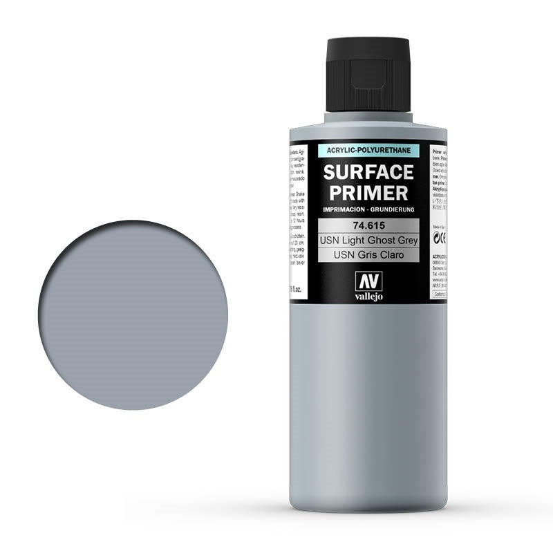 Vallejo AV74615 Surface Primer Usn Light Ghost Grey Fs36375 200ml (8938363453677)