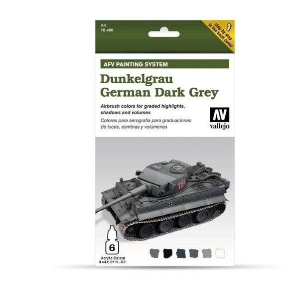 Vallejo AV78400 Model Air Afv Dunkelgrau (German Dark Grey) Wwii 6 Colour Set (8938371481837)
