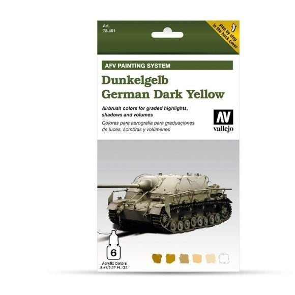 Vallejo AV78401 Model Air Afv Dunkelgelb (German Yellow) Wwii  6 Colour Set (8938371514605)