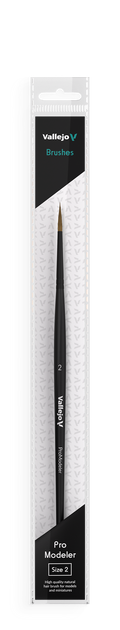 Vallejo B01002 Hobby Brushes: Pro Modeler Natural Hair Round Brush No. 2 (8964716560621)