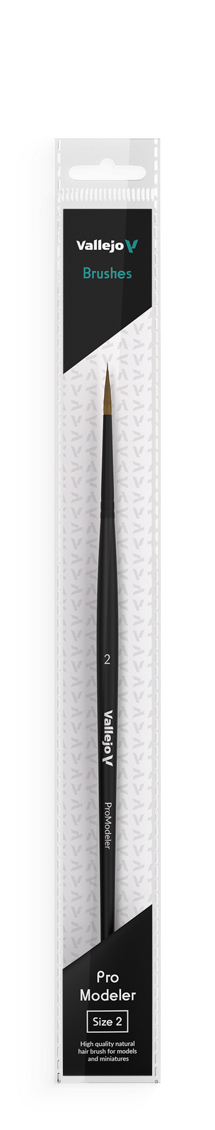 Vallejo B01002 Hobby Brushes: Pro Modeler Natural Hair Round Brush No. 2 - Hobby City NZ (8964716560621)