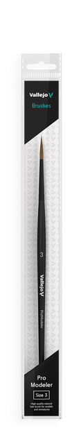 Vallejo B01003 Hobby Brushes: Pro Modeler Natural Hair Round Brush No. 3 (8964716593389)