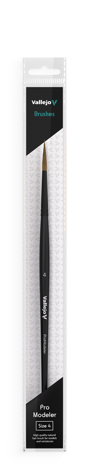 Vallejo B01004 Hobby Brushes: Pro Modeler Natural Hair Round Brush No. 4 (8964716888301)