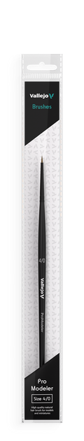 Vallejo B01040 Hobby Brushes: Pro Modeler Natural Hair Round Brush No. 4/0 (8964717052141)