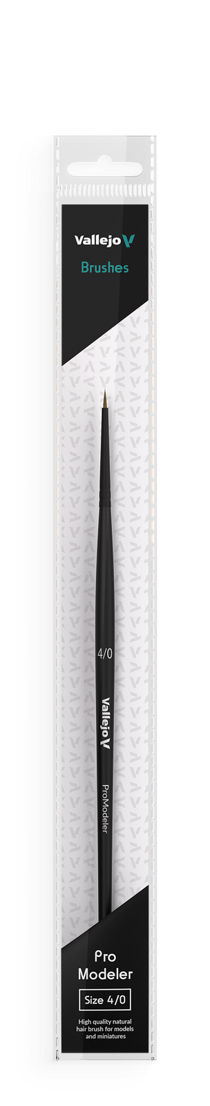 Vallejo B01040 Hobby Brushes: Pro Modeler Natural Hair Round Brush No. 4/0 - Hobby City NZ (8964717052141)