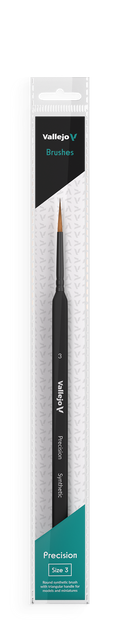 Vallejo B03003 Hobby Brushes: Precision Round Synthetic Brush, Triangular Handle No. 3 (8964717871341)