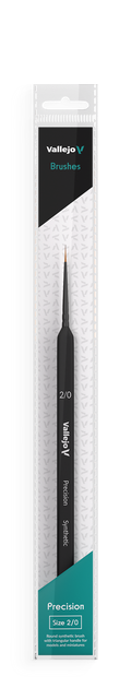 Vallejo B03020 Hobby Brushes: Precision Round Synthetic Brush, Triangular Handle No. 2/0 (8964718002413)