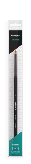 Vallejo B04002 Hobby Brushes: Effects Flat Rectangular Synthetic Brush No. 2 (8964718035181)